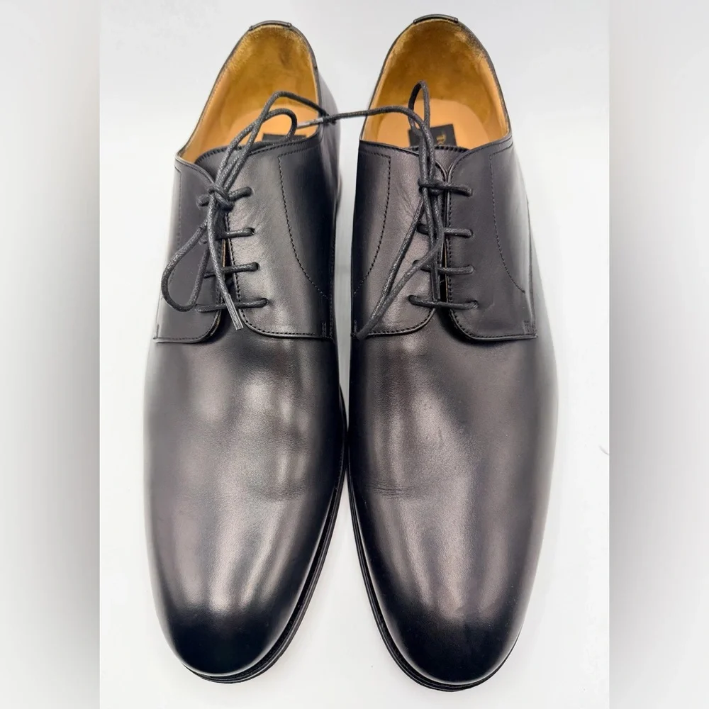 To Boot New York Adam Derrick Declan Black Leather Derby Dress Shoes 12D Italy